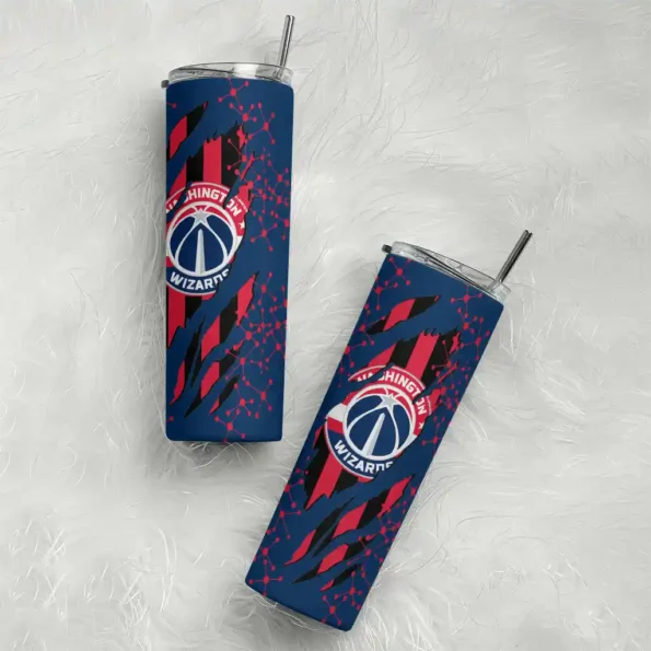 personalized washington wizards star pop blue black skinny tumbler top rated.webp