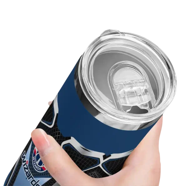 personalized washington wizards superman emblem blue black skinny tumbler high quality.webp