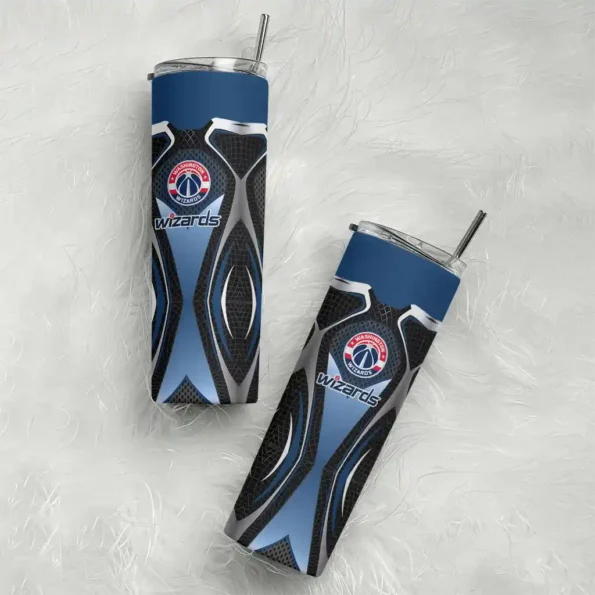 personalized washington wizards superman emblem blue black skinny tumbler top rated.webp