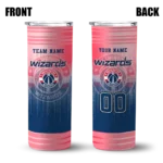 personalized washington wizards swirl texture blue skinny tumbler best selling 1.webp