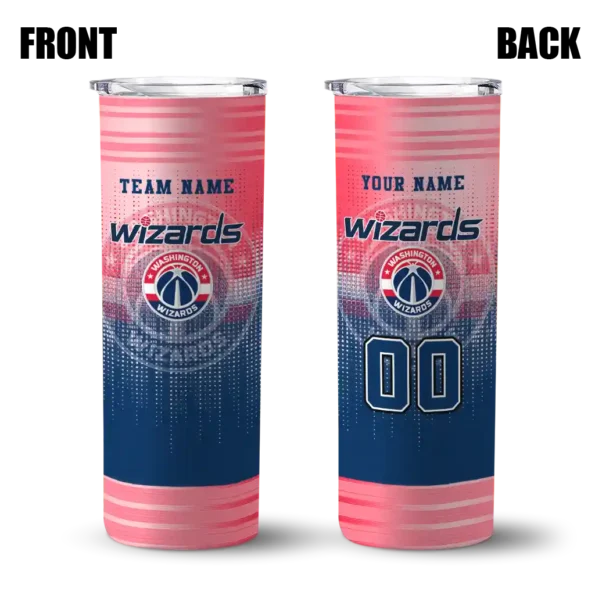 personalized washington wizards swirl texture blue skinny tumbler fashion forward.webp