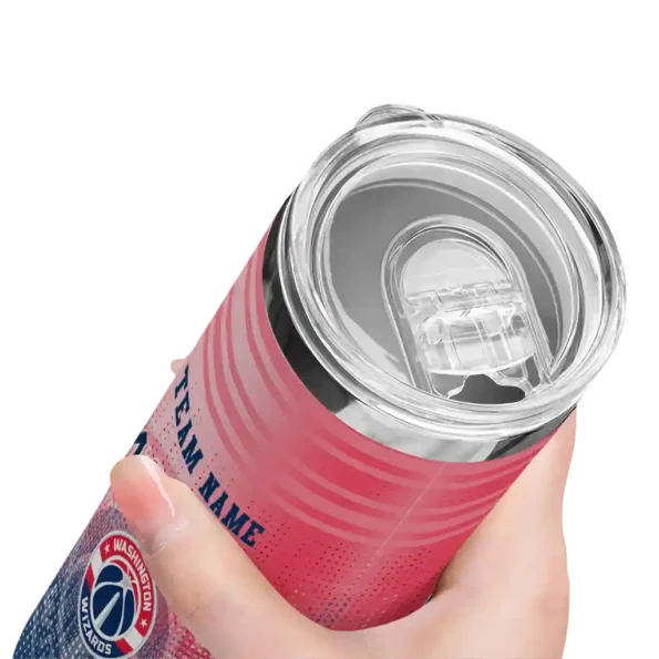 personalized washington wizards swirl texture blue skinny tumbler high quality.webp