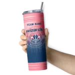 personalized washington wizards swirl texture blue skinny tumbler best selling 1.webp