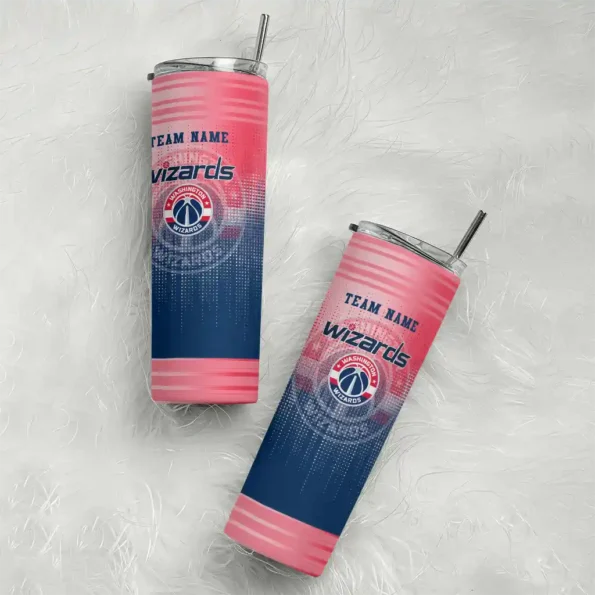 personalized washington wizards swirl texture blue skinny tumbler top rated.webp