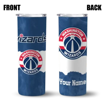 personalized washington wizards torn band blue white skinny tumbler fashion forward.webp