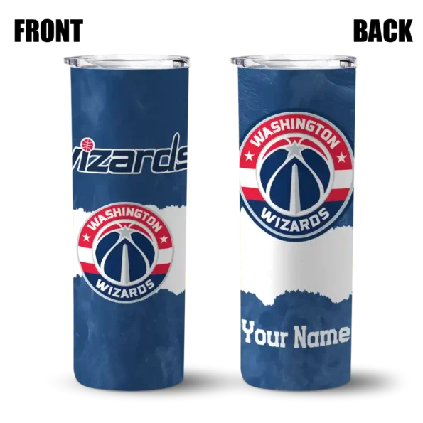 personalized washington wizards torn band blue white skinny tumbler fashion forward.webp