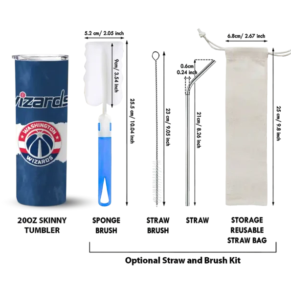 personalized washington wizards torn band blue white skinny tumbler new arrival.webp