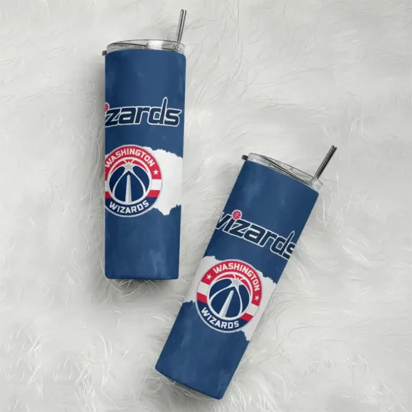 personalized washington wizards torn band blue white skinny tumbler top rated.webp
