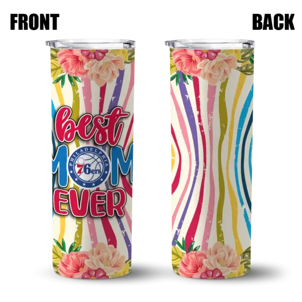 philadelphia 76ers flower cluster skinny tumbler fashion forward.webp