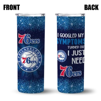 philadelphia 76ers radiant glitter blue skinny tumbler fashion forward.webp
