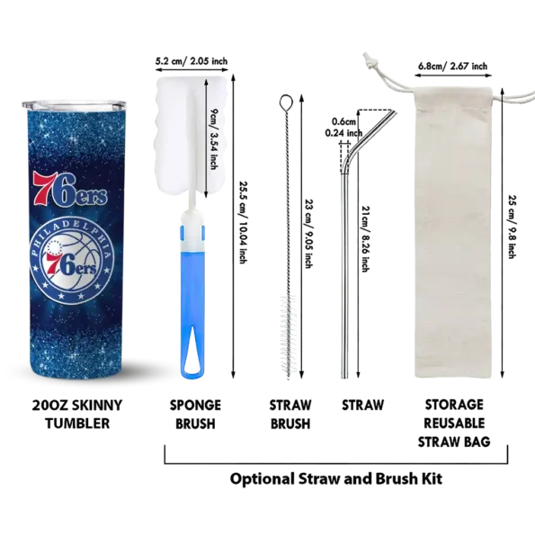 philadelphia 76ers radiant glitter blue skinny tumbler new arrival.webp