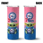 philadelphia 76ers yoda smile blue skinny tumbler best selling 1.webp