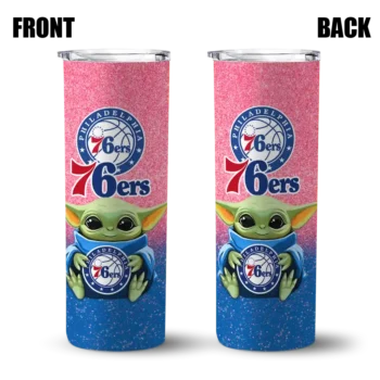 philadelphia 76ers yoda smile blue skinny tumbler fashion forward.webp