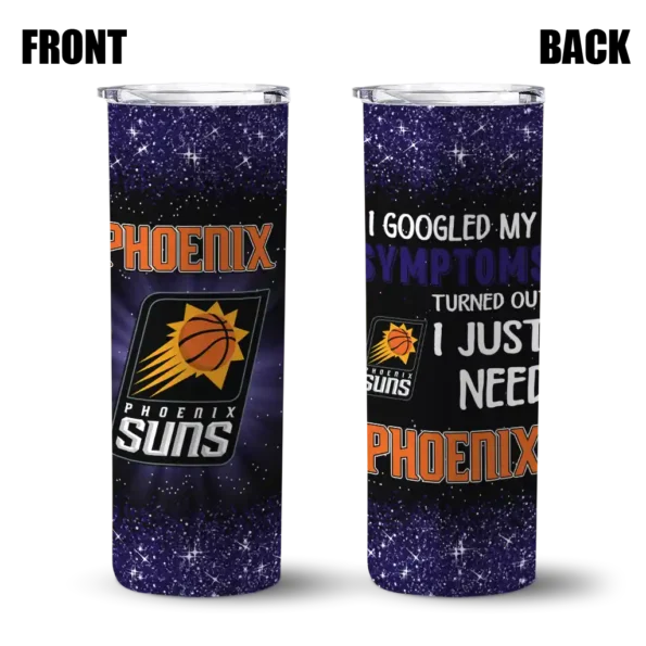 phoenix suns radiant glitter purple skinny tumbler fashion forward.webp
