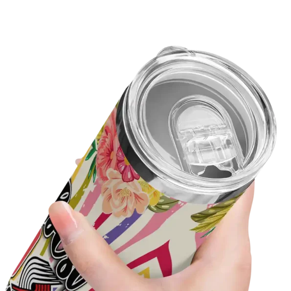 portland trail blazers flower cluster skinny tumbler high quality.webp