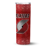 portland trail blazers radiant glitter red skinny tumbler best selling 1.webp