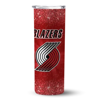 portland trail blazers radiant glitter red skinny tumbler best selling 1.webp