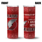 portland trail blazers radiant glitter red skinny tumbler best selling 1.webp