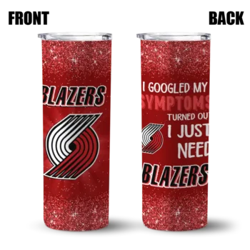 portland trail blazers radiant glitter red skinny tumbler fashion forward.webp
