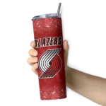 portland trail blazers radiant glitter red skinny tumbler best selling 1.webp