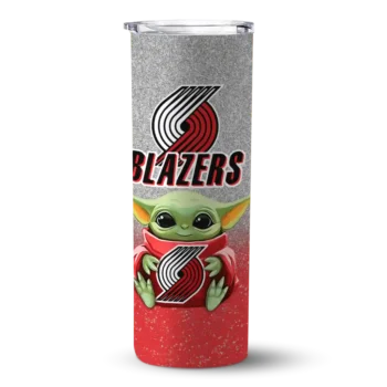 portland trail blazers yoda smile red skinny tumbler best selling 1.webp