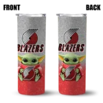 portland trail blazers yoda smile red skinny tumbler best selling 1.webp
