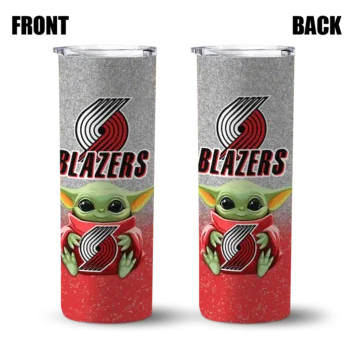 portland trail blazers yoda smile red skinny tumbler fashion forward.webp