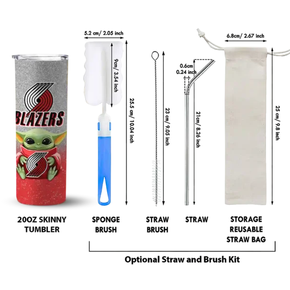 portland trail blazers yoda smile red skinny tumbler new arrival.webp