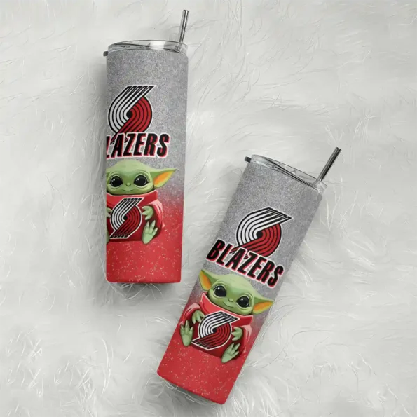 portland trail blazers yoda smile red skinny tumbler top rated.webp