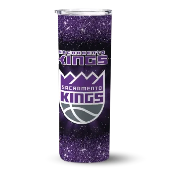 sacramento kings radiant glitter purple skinny tumbler best selling.webp