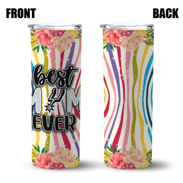 san antonio spurs flower cluster skinny tumbler fashion forward.webp