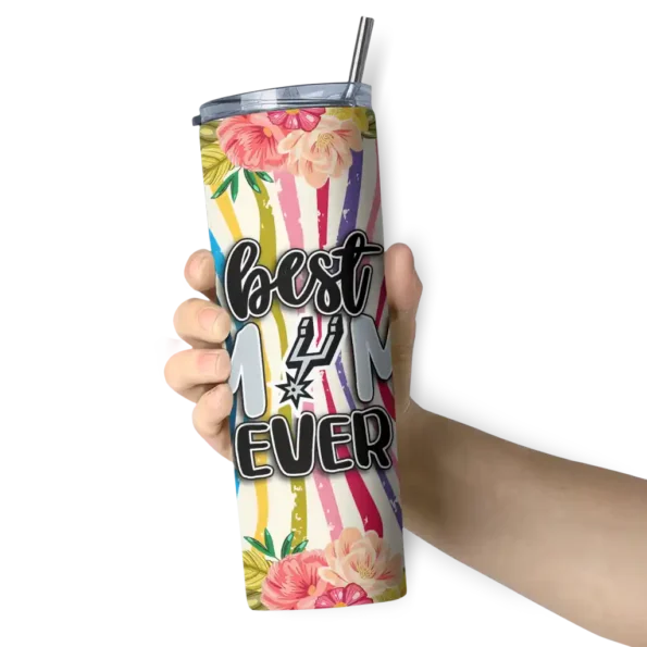 san antonio spurs flower cluster skinny tumbler premium grade.webp
