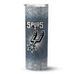 san antonio spurs radiant glitter silver skinny tumbler best selling 1.webp