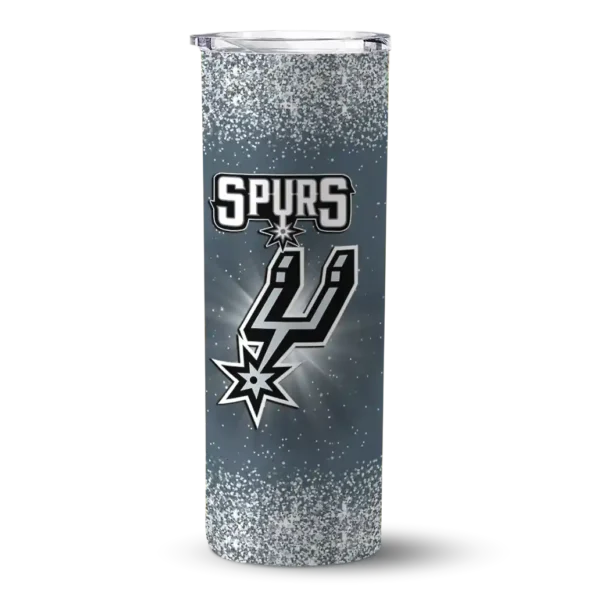 san antonio spurs radiant glitter silver skinny tumbler best selling 1.webp