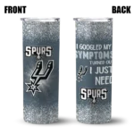 san antonio spurs radiant glitter silver skinny tumbler best selling 1.webp