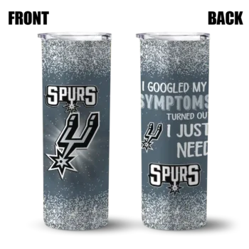san antonio spurs radiant glitter silver skinny tumbler fashion forward.webp