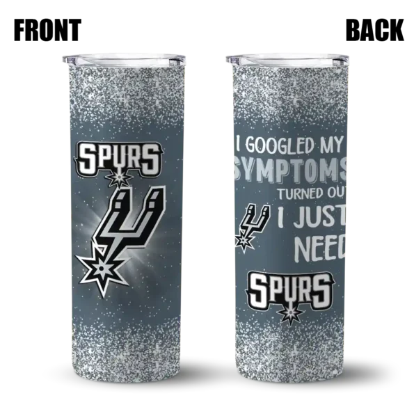 san antonio spurs radiant glitter silver skinny tumbler fashion forward.webp