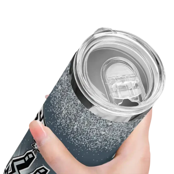 san antonio spurs radiant glitter silver skinny tumbler high quality.webp