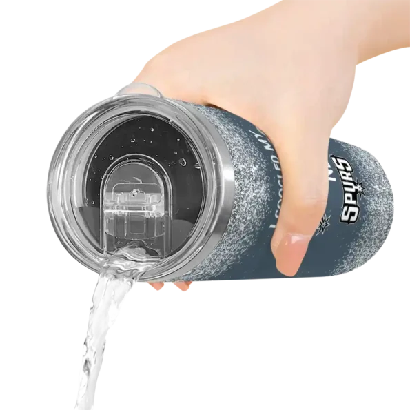 san antonio spurs radiant glitter silver skinny tumbler latest model.webp