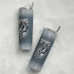 san antonio spurs radiant glitter silver skinny tumbler best selling 1.webp