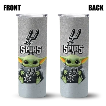 san antonio spurs yoda smile silver skinny tumbler fashion forward.webp