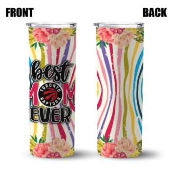 toronto raptors flower cluster skinny tumbler fashion forward.webp