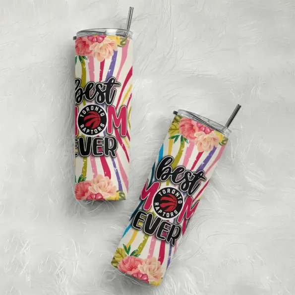 toronto raptors flower cluster skinny tumbler top rated.webp