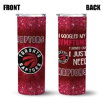 toronto raptors radiant glitter red skinny tumbler best selling 1.webp