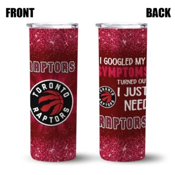 toronto raptors radiant glitter red skinny tumbler fashion forward.webp