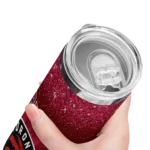 toronto raptors radiant glitter red skinny tumbler best selling 1.webp