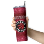 toronto raptors radiant glitter red skinny tumbler best selling 1.webp