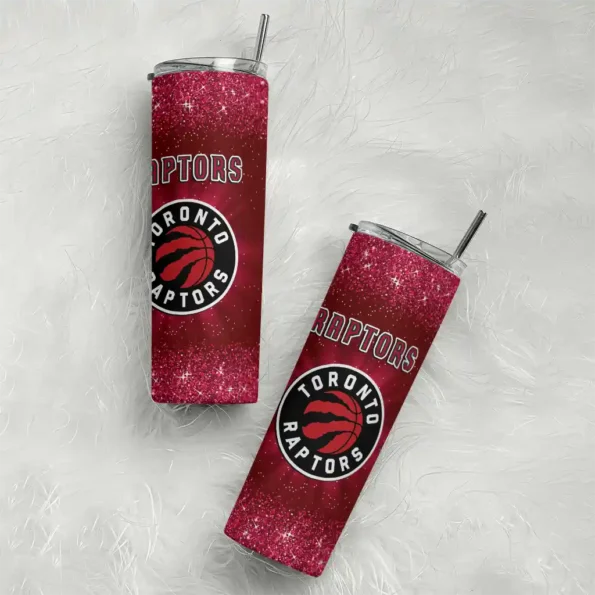 toronto raptors radiant glitter red skinny tumbler top rated.webp