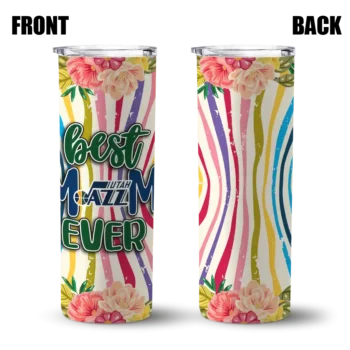 utah jazz flower cluster skinny tumbler fashion forward.webp