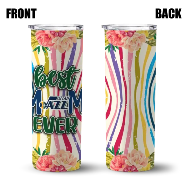 utah jazz flower cluster skinny tumbler fashion forward.webp